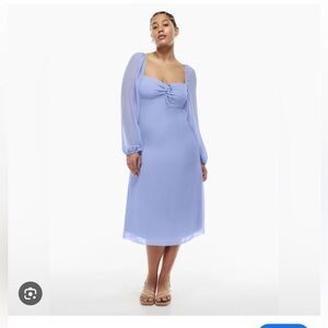 Aritzia Jacqueline iris blue/lavender midi dress NWT size 2